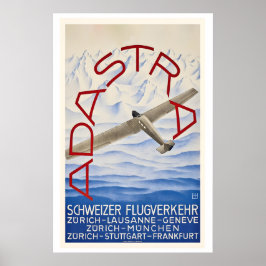 Ad Astra Aero Verkeer Zurich Lausanne Geneve Poster