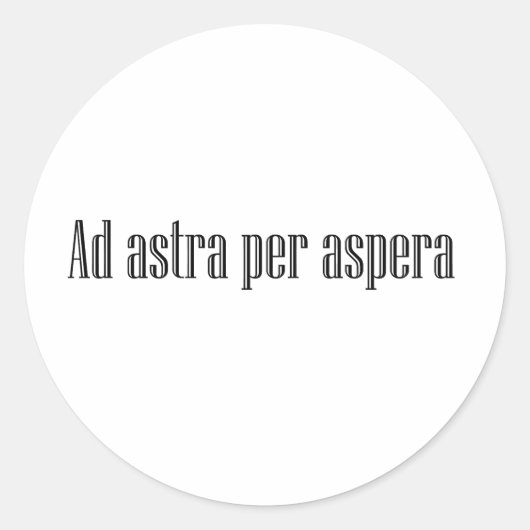 Ad astra per aspera ronde sticker (Voorkant)