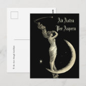Ad Astra Vrouw op halve maan Print Briefkaart (Voorkant / Achterkant)
