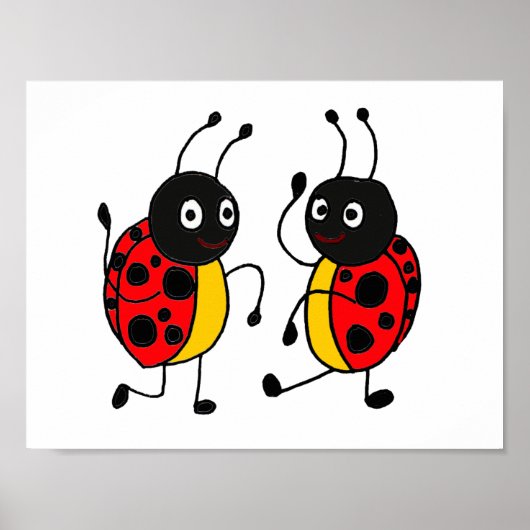 AD-dansend Ladybugs-Poster Poster (Voorkant)