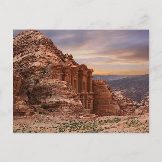Ad Deir, Petra, Jordan Ancient Rock Building Briefkaart (Voorkant)