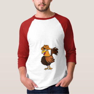 AD- Funny Rooster in een Cowboy Pet Shirt