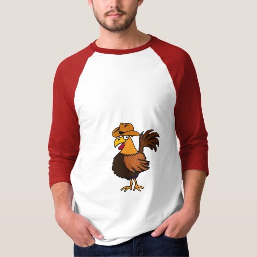 AD- Funny Rooster in een Cowboy Pet Shirt (Voorkant)