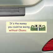 AD- Geld besparen zonder Obama Bumpersticker (Op auto)