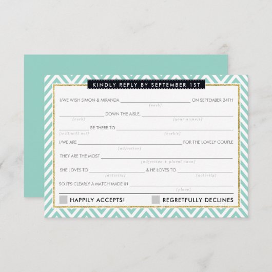 AD LIB RSVP REAGEER leuk eenvoudig vet chervon min (Voorkant / Achterkant)