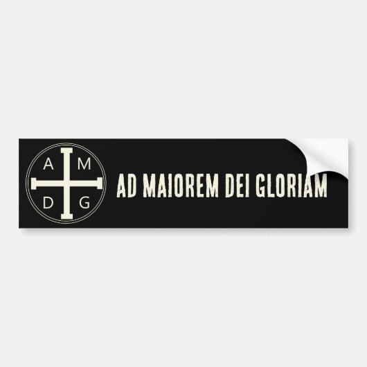 Ad maiorem Dei gloriam Bumpersticker (Voorkant)
