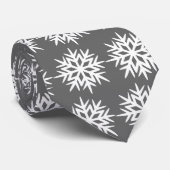 Ad Man Snowflake Foulard Charcoal Grey two-side Stropdas (Opgerold)