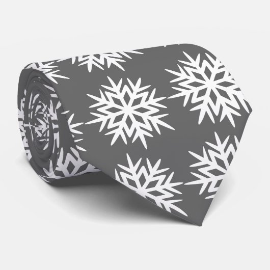 Ad Man Snowflake Foulard Charcoal Grey two-side Stropdas (Opgerold)