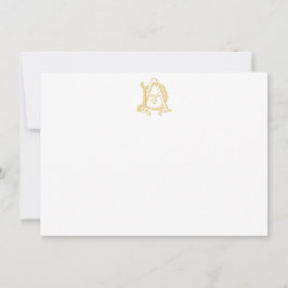 AD- of DA-monogram antiek goudbriefkaarten Notitiekaartje