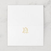 AD of DA Monogram initiaal goud op de placecard Plaatskaartje (Buitenkant ongevouwen)