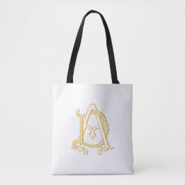 AD of DA monogram initialen logo canvas tas
