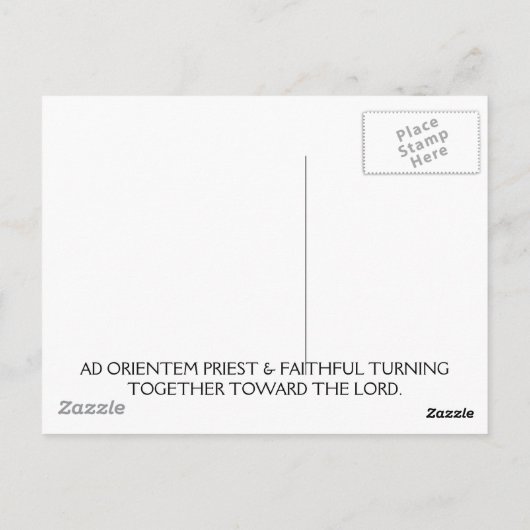 AD-orientem TRADITIONELE LATIN MASSA Briefkaart (Achterkant)