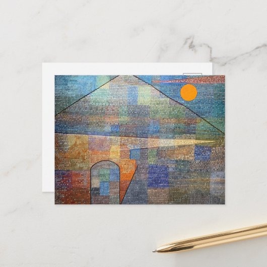 Ad Parnassum van Paul Klee, Abstracte kunst Briefkaart (Voorkant / Achterkant in situ)