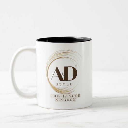 "AD Style – This Is Your Kingdom" Premium Design Tweekleurige Koffiemok (Links)