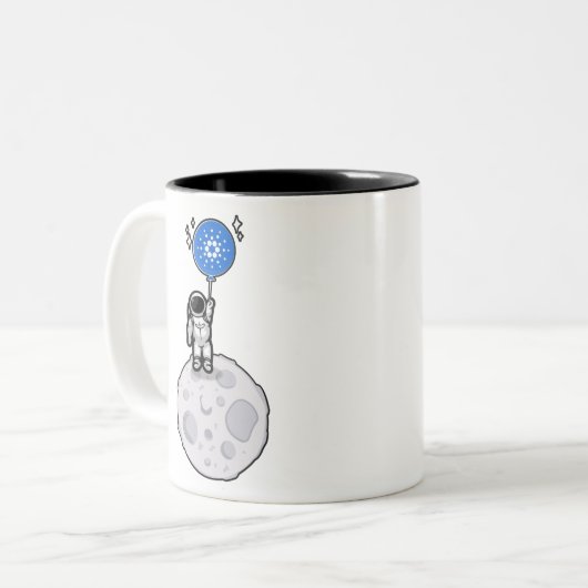 ADA Coin Kryptowährung trade - Astronaut Cardano Tweekleurige Koffiemok (Voorkant links)