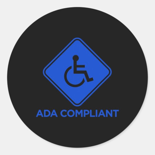 ADA-compatibele toegankelijkheid Uitgeschakeld nal Ronde Sticker (Voorkant)