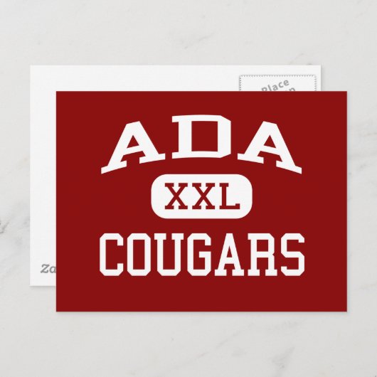 Ada - Cougars - Junior High School - Ada Oklahoma Briefkaart (Voorkant / Achterkant)