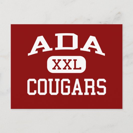 Ada - Cougars - Junior High School - Ada Oklahoma Briefkaart (Voorkant)