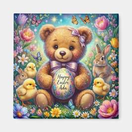 ADA ~ Happy Easter ~ Teddy Chicks Bunnies ~  Magneet