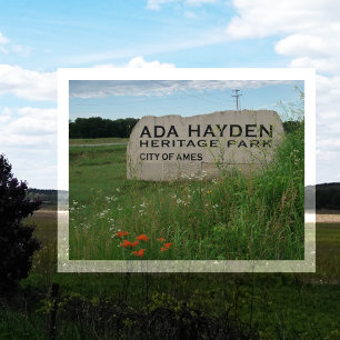 Ada Hayden Heritage Park Entree Sign, Ames, IA Briefkaart