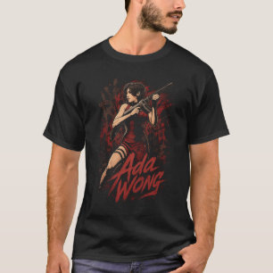 Ada Horror Wong Art 04 Basic Donkere T-Shirt