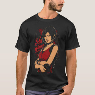 Ada Horror Wong Art 07 Basic Donkere T-Shirt