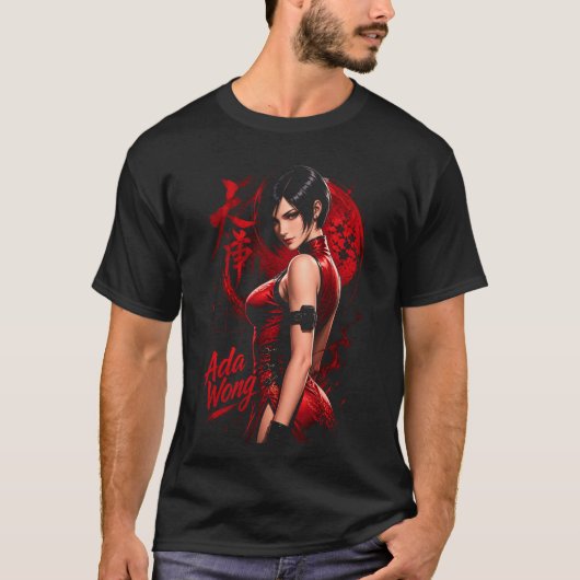 Ada Horror Wong Art 26 | Basic T-Shirt Donker (Voorkant)