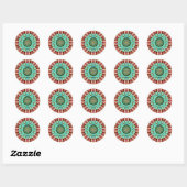 ADA ~ KERST 2024 ~ WOW! Rood groen goud Ronde Sticker (Vel)