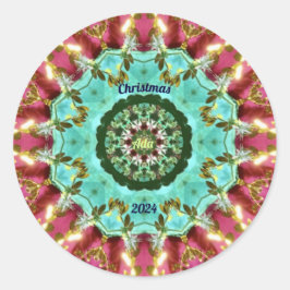 ADA ~ KERST 2024 ~ WOW! Rood groen goud Ronde Sticker