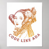 Ada Lovelace Dageraad Gradiënt Codeer Als Ada Poster (Voorkant)