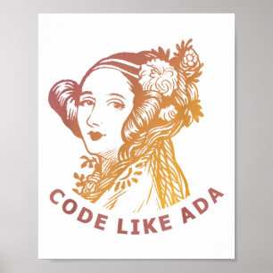 Ada Lovelace Dageraad Gradiënt Codeer Als Ada Poster