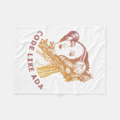 Ada Lovelace Dawn Gradient Code Like Ada Fleece Deken (Voorkant (Horizontaal))