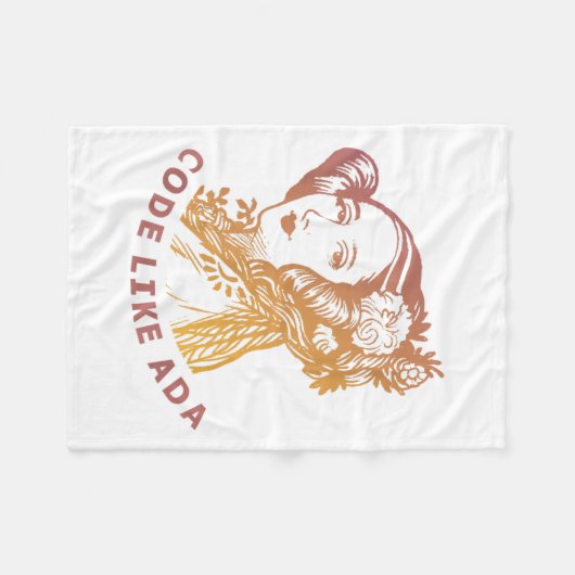 Ada Lovelace Dawn Gradient Code Like Ada  Fleece Deken (Voorkant (Horizontaal))