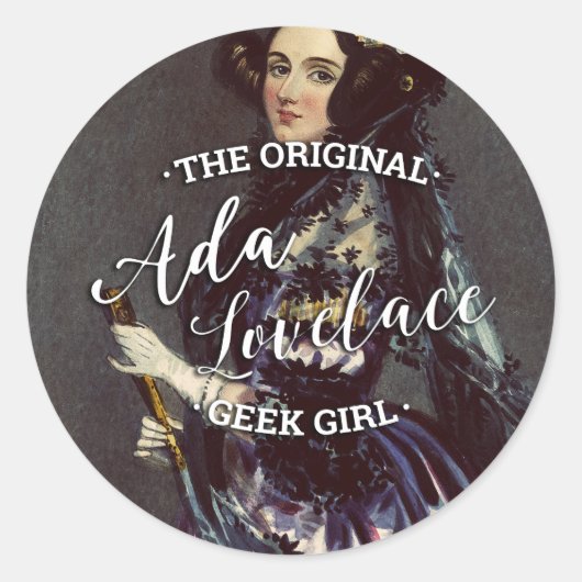 Ada Lovelace - Het originele geek meisje Ronde Sticker (Voorkant)