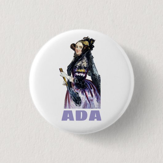 Ada Lovelace Ronde Button 3,2 Cm (Voorkant)