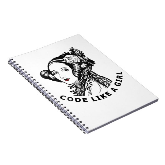 Ada Lovelace T-Shirt code als een meisje Notitieboek (Rechterzijde)