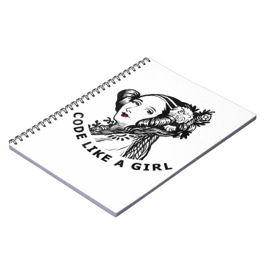 Ada Lovelace T-Shirt code als een meisje Notitieboek (Linkerzijde)