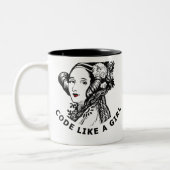 Ada Lovelace T-Shirt code als een meisje Tweekleurige Koffiemok (Links)