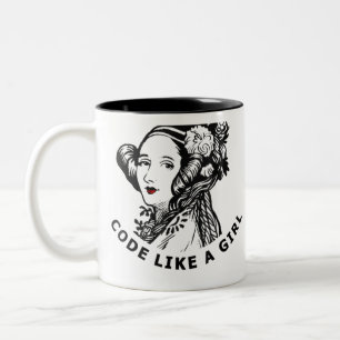 Ada Lovelace T-Shirt code als een meisje Tweekleurige Koffiemok