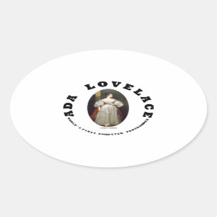 Ada Lovelace World's First Computer Programmer Ovale Sticker
