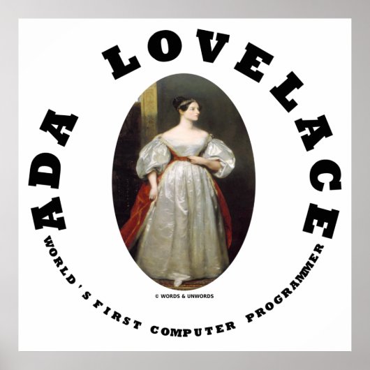 Ada Lovelace World's First Computer Programmer Poster (Voorkant)