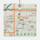 Ada Ohio Map Keramisch Ornament (Achterkant)