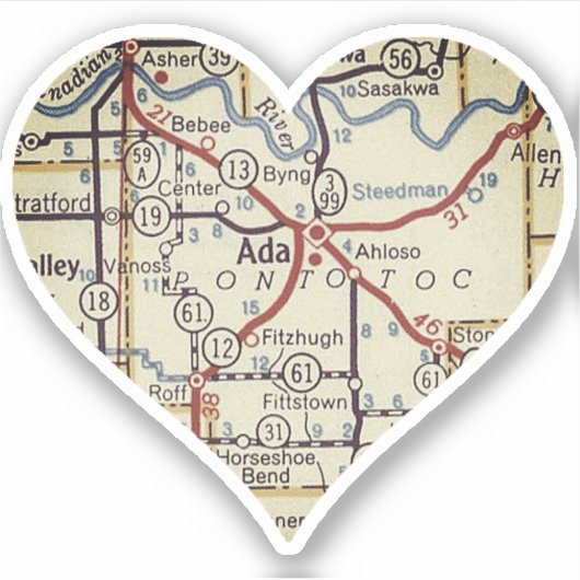 Ada OK Retro kaart Sticker (Voorkant)