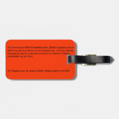 ADA-service Dog Law Label met DOJ-telefoonnummer Bagagelabel (Achterkant horizontaal)