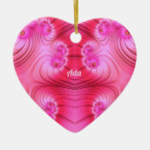 ADA ~ VALENTIJN HEART ~ Roze fractal ~ Keramisch Ornament (Voorkant)