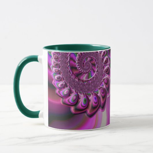 ADA ~ Zany 3D Fractal ~ Paars roze groen Mok (Links)