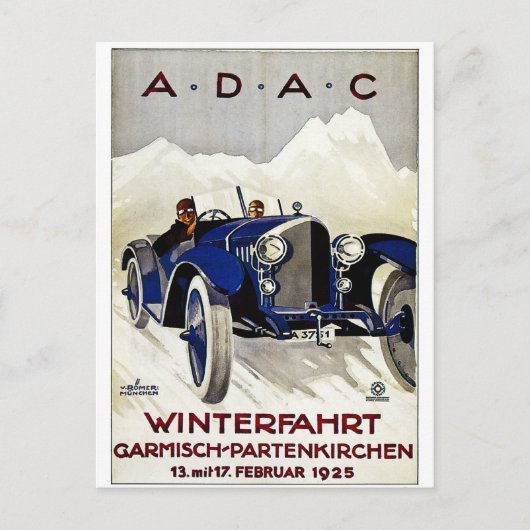 ADAC  Automobile Advertisement 1925 Briefkaart (Voorkant)