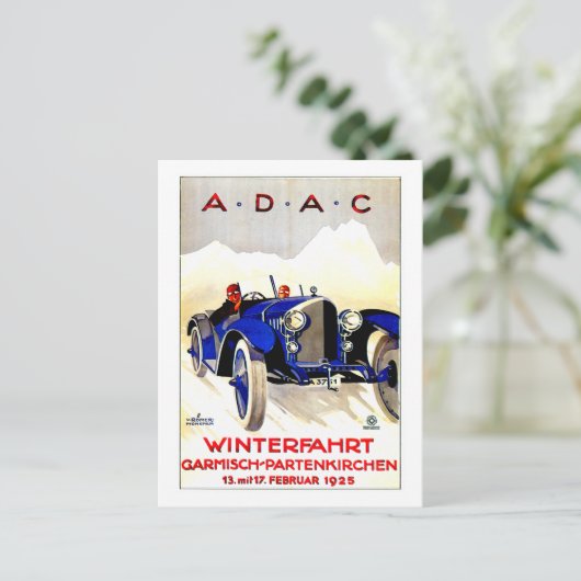 ADAC German Auto Race ~  Automobile Ad Briefkaart (Staand voorkant)