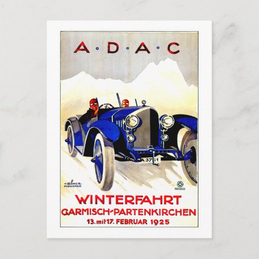 ADAC German Auto Race ~  Automobile Ad Briefkaart (Voorkant)