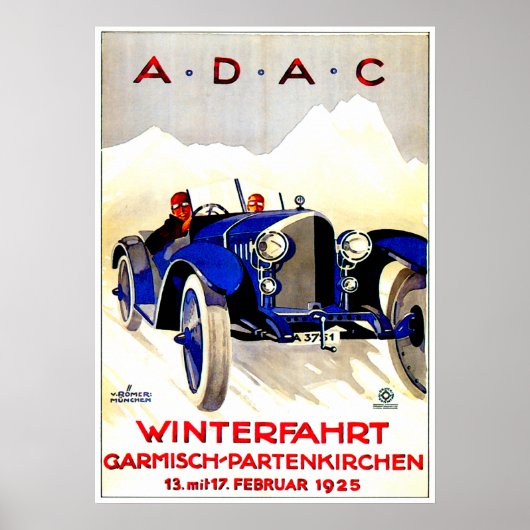 ADAC German Auto Race ~  Automobile Ad Poster (Voorkant)